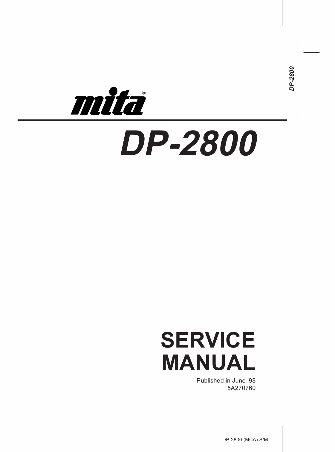 KYOCERA LaserPrinter DP-2800 Parts and Service Manual-1